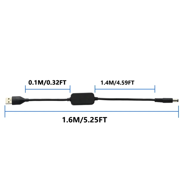 Alt view image 4 of 7 - SinLoon USB 5V to DC 5.5mm x 2.1mm 12V Converter Step Up, Voltage Converter Power Cable, for Camera, Desk lamp, Speakers, Blue Tooth Headset, and Other 5V Devices.(1.6M/5.25FT