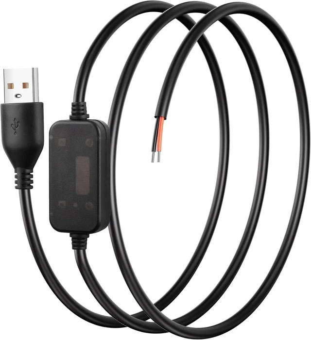 Main image of SinLoon DC boost cable 20AWG USB 5V to 12V boost converter, USB2.0 male to bare wire boost cable suitable for cameras, mini speakers, USB fans, etc. - 1M