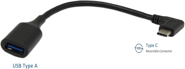 Alt view image 3 of 7 - USB C OTG Cable,Type C 3.1 Male Cable,SinLoon High Speed USB 3.0 (Type A) Female to USB 3.1 C (Type C) Male Left or Right 90 Degree Angle OTG Sync & Charge Converter Adapter Cable Cord(3.0F-CM,7inch)