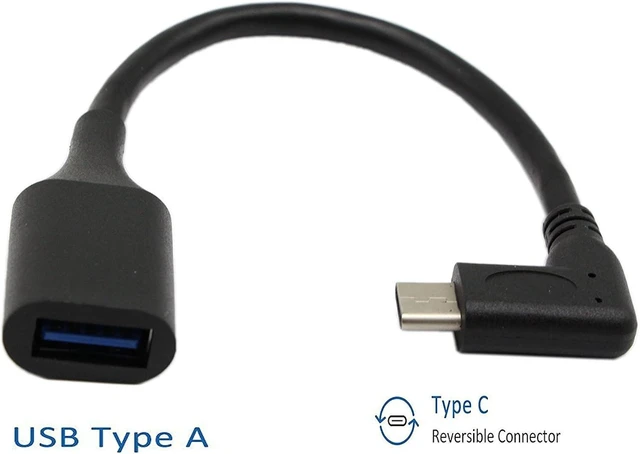 Alt view image 6 of 7 - USB C OTG Cable,Type C 3.1 Male Cable,SinLoon High Speed USB 3.0 (Type A) Female to USB 3.1 C (Type C) Male Left or Right 90 Degree Angle OTG Sync & Charge Converter Adapter Cable Cord(3.0F-CM,7inch)