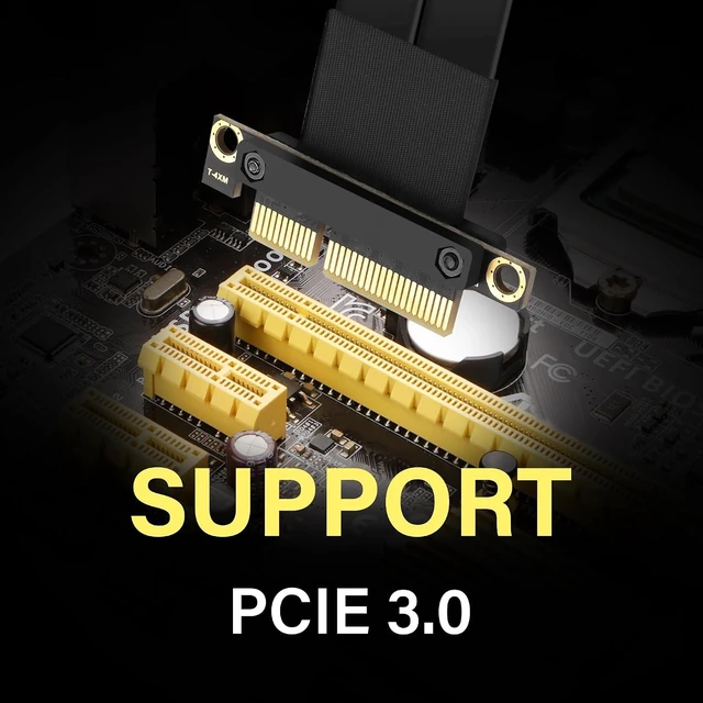 Alt view image 5 of 7 - SinLoon PCIe 3.0 X4 Extension Cable PCI-E 4X Male to Female Riser Cable 20CM (180 Degree)