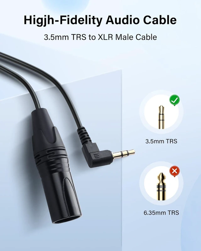 Alt view image 3 of 7 - SinLoon 3.5mm Stereo Mini Jack to XLR Male Microphone Cable Mini Jack Aux Audio Cable 1/8 Inch Gold Plated to Mono XLR Male for Mobile Phone, Laptop-0.5M (3 Pin Male)