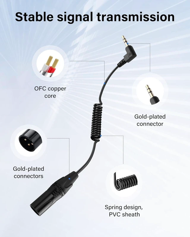 Alt view image 5 of 7 - SinLoon 3.5mm Stereo Mini Jack to XLR Male Microphone Cable Mini Jack Aux Audio Cable 1/8 Inch Gold Plated to Mono XLR Male for Mobile Phone, Laptop-0.5M (3 Pin Male)