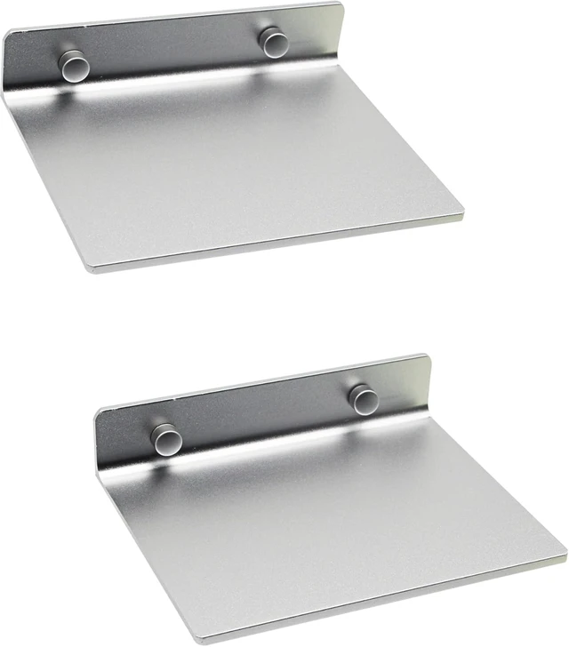 Alt view image 5 of 7 - SinLoon 6 Inch Small Shelf in Flat Satin Aluminum Bathroom Shelf Wall Mount for Small Speaker Smartphone, Tablet, Toiletries Silver 2 Pack
