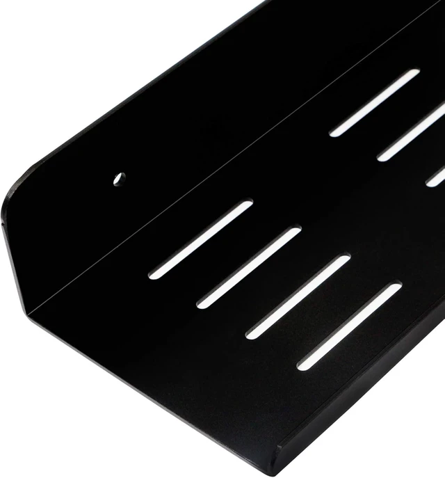 Alt view image 3 of 7 - SinLoon 7.8 Inch Small Shelf in Flat Satin Aluminum Bathroom Shelf Wall Mount for Small Speaker Smartphone, Tablet, Toiletries (Black)