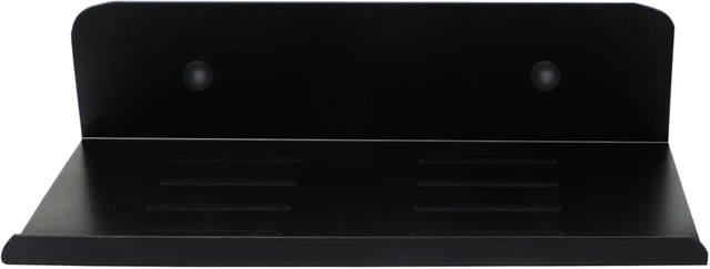 Alt view image 7 of 7 - SinLoon 7.8 Inch Small Shelf in Flat Satin Aluminum Bathroom Shelf Wall Mount for Small Speaker Smartphone, Tablet, Toiletries (Black)