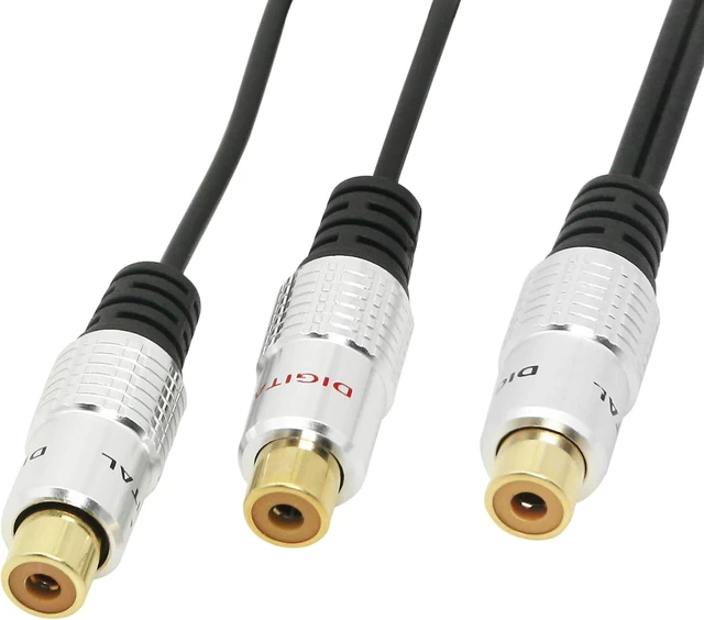 Alt view image 3 of 7 - SinLoon Aluminium Alloy RCA Y-Splitter, Single to Dual RCA Digital Coaxial Splitter, Gold Plated Adapter Audio Cable
