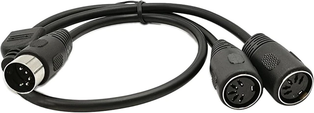 Main image of SinLoon DIN 5-Pin Splitter Y Adapter MIDI Cable, MIDI 5 Pin Male to Dual 2 x DIN-5 Female Extension Audio Cable (D5P M-2F,0.5meter)