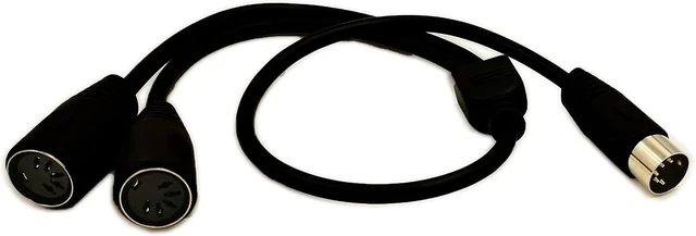 Alt view image 6 of 7 - SinLoon DIN 5-Pin Splitter Y Adapter MIDI Cable, MIDI 5 Pin Male to Dual 2 x DIN-5 Female Extension Audio Cable (D5P M-2F,0.5meter)