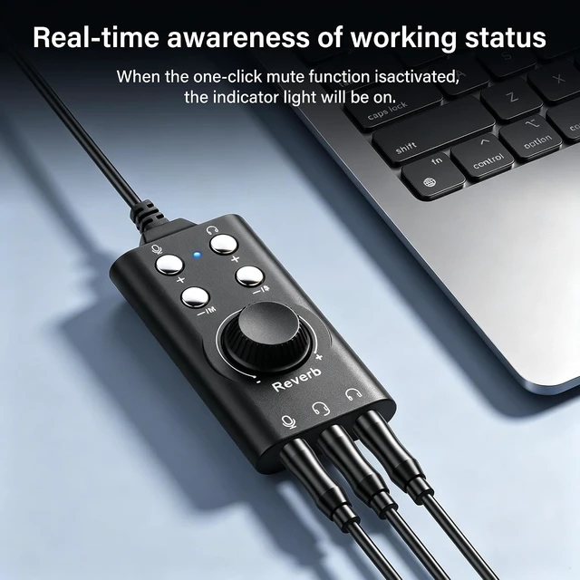 Alt view image 6 of 7 - SinLoon USB Sound Card USBA & USBC to 3.5mm External Stereo Audio Adapter