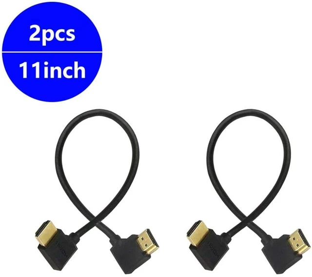 Alt view image 2 of 7 - SinLoon Gold Plated High Speed 90 Angle Right HDMI Male to Left HDMI Male Adapter Cable Supports Ethernet, 3D and Audio Return (0.3M 2Pack LL-LL)