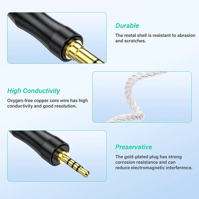 Alt view image 2 of 7 - SinLoon 4.4mm Male to 2.5mm Male Balanced Audio Adapter Cable (White)