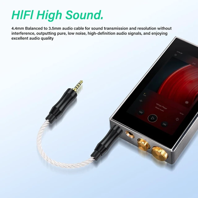 Alt view image 3 of 7 - SinLoon 4.4mm Male to 2.5mm Male Balanced Audio Adapter Cable (White)