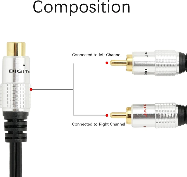 Alt view image 2 of 7 - SinLoon RCA Y-Adapter Audio Cable,Premium Aluminium Alloy Single RCA Female to 2 Dual Male RCA Digital Coaxial Splitter Gold Plated Adapter Audio Cable 0.82Ft (RCA/F-2Male)