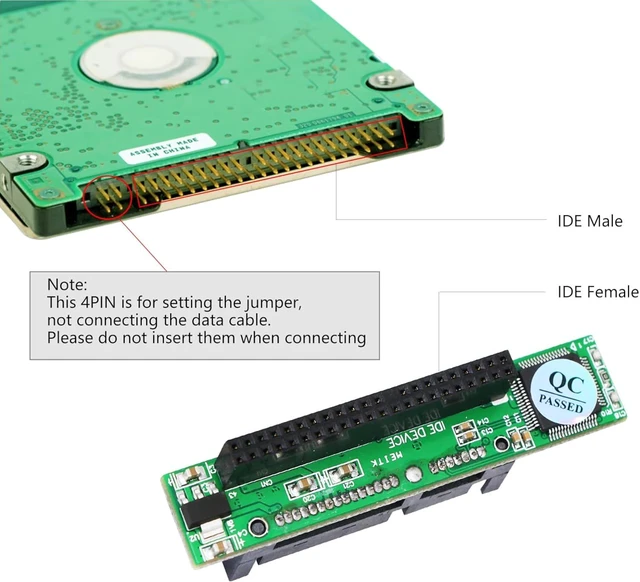 Alt view image 2 of 6 - SinLoon 2.5" IDE 44Pin Female to SATA Male Adapter for 2.5" IDE Hard Disk Drive to SATA Interface Converter