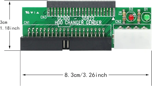 Alt view image 4 of 7 - SinLoon 2.5 to 3.5 IDE Adapter,2.5 Inch 44 Pin Hard Disk Drive Laptop IDE to 40 Pin 3.5 Inch Desktop PC PATA Port Converter Card Adapter(IDE 2.5 to 3.5)