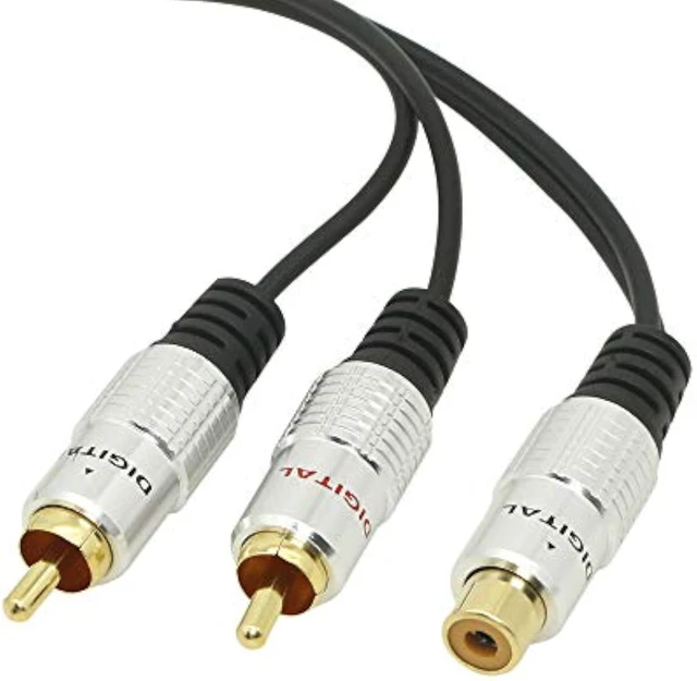 Alt view image 7 of 7 - SinLoon RCA Y-Adapter Audio Cable,Premium Aluminium Alloy Single RCA Female to 2 Dual Male RCA Digital Coaxial Splitter Gold Plated Adapter Audio Cable 0.82Ft (RCA/F-2Male)