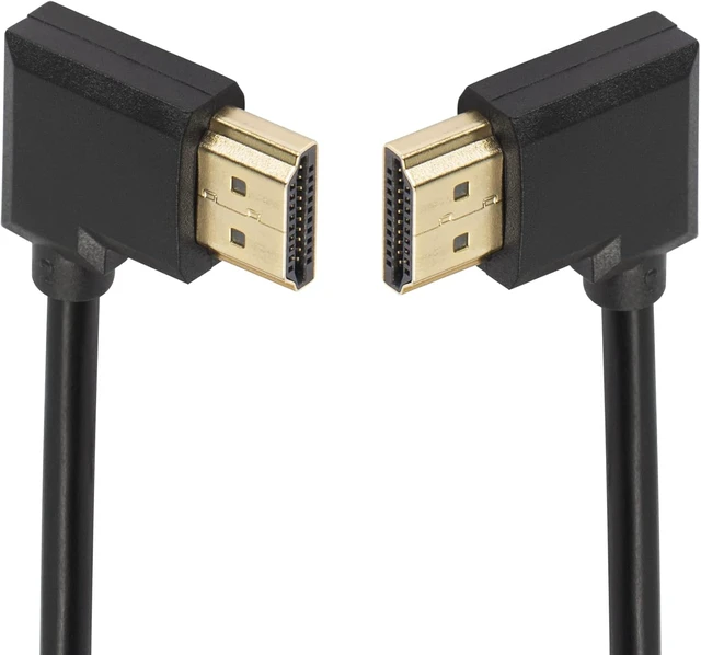 Alt view image 4 of 7 - SinLoon Gold Plated High Speed 90 Angle Right HDMI Male to Left HDMI Male Adapter Cable Supports Ethernet, 3D and Audio Return (0.3M R-L)
