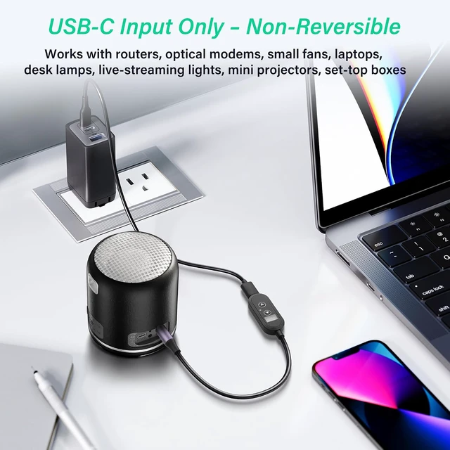 Alt view image 6 of 7 - SinLoon PD 140W USB C to DC5525 Converter Cable 20CM/0.65Ft