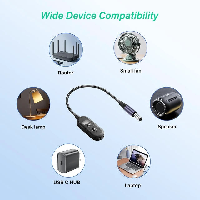 Alt view image 7 of 7 - SinLoon PD 140W USB C to DC5525 Converter Cable 20CM/0.65Ft