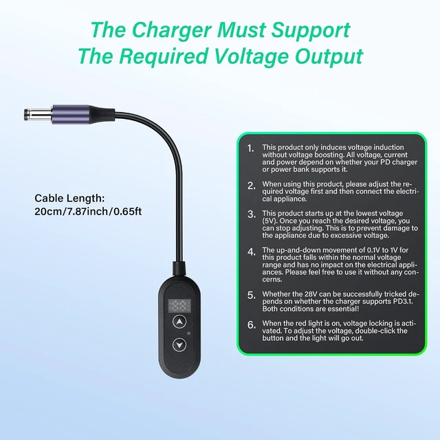 Alt view image 3 of 7 - SinLoon PD 140W USB C to DC5525 Converter Cable 20CM/0.65Ft