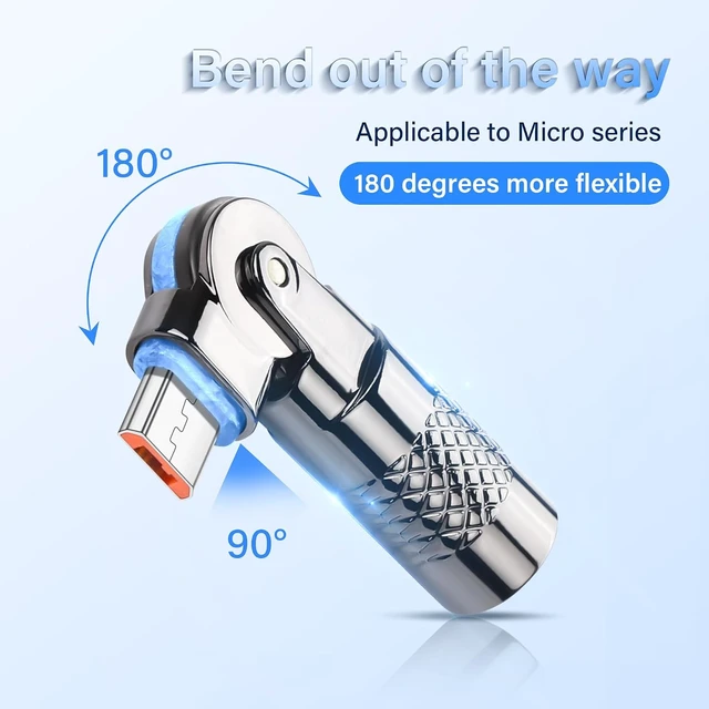 Alt view image 2 of 7 - SinLoon 2 Pack USB C to Micro USB Adapter USB Type C Female to Micro 5Pin Male Connector 180 Degree Rotation Converter Connector Support Charge Data for Phone