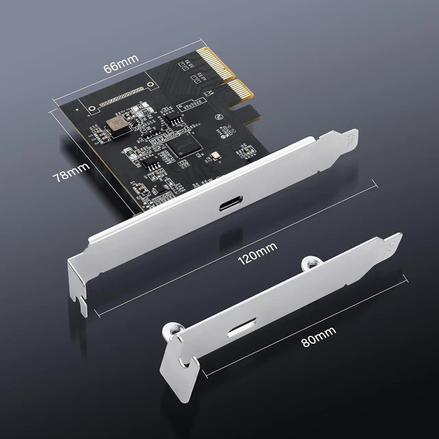 Alt view image 7 of 7 - SinLoon PCIe x4 to USB C 3.2 Gen2 Card 20Gbps, ASM3242 Controller for PC