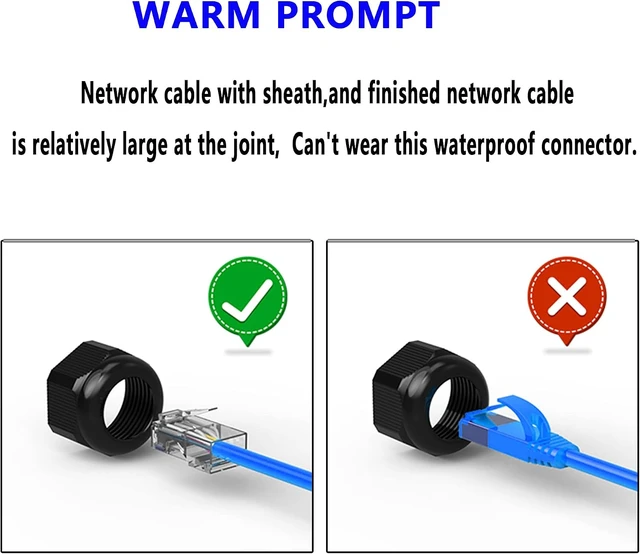 Alt view image 3 of 7 - SinLoon RJ45 Waterproof Connector, IP67 Ethernet Cable Connector, with Shielding CAT6/CAT5E/CAT5 Ethernet LAN Cable Coupler for Outdoor LED Equipment CCTV Camera2 Pack
