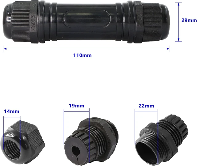 Alt view image 4 of 7 - SinLoon RJ45 Waterproof Connector, IP67 Ethernet Cable Connector, with Shielding CAT6/CAT5E/CAT5 Ethernet LAN Cable Coupler for Outdoor LED Equipment CCTV Camera2 Pack