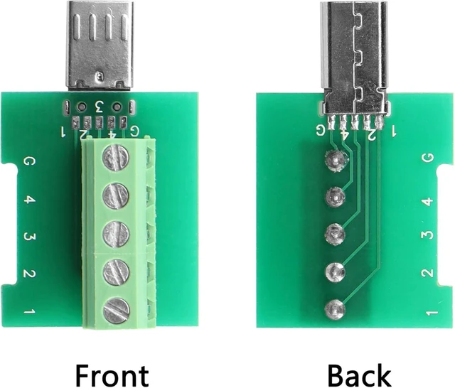 Alt view image 2 of 7 - SinLoon 2 Pack Micro USB Solderless Adapter Micro USB Male Screw Terminal Block Connector 5Pin Bolt Screw Replacement Jack with Cover Screwdriver