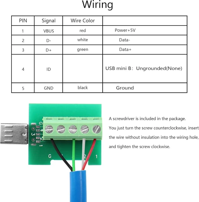 Alt view image 5 of 7 - SinLoon 2 Pack Micro USB Solderless Adapter Micro USB Male Screw Terminal Block Connector 5Pin Bolt Screw Replacement Jack with Cover Screwdriver