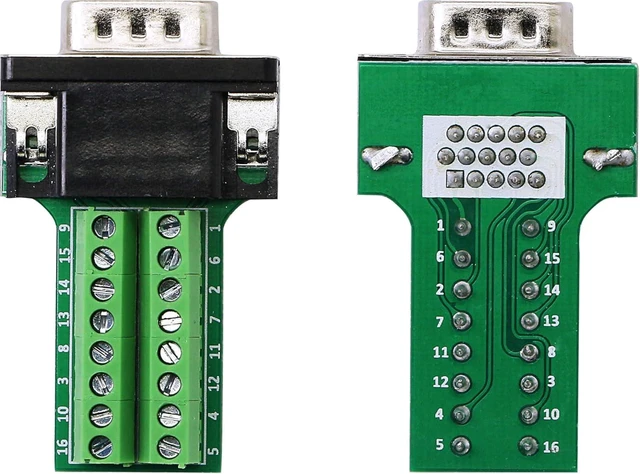 Alt view image 3 of 7 - SinLoon VGA DB15 Solderless Connector 3+9 D-SUB 15 Pin VGA 3 Row Breakout Board Adaptor with Case+Screwdriver(2-Pack Male)