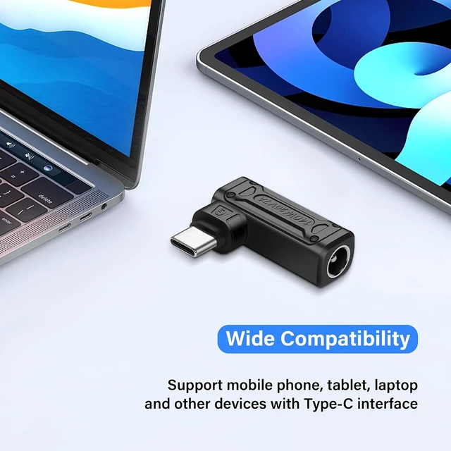 Alt view image 7 of 7 - SinLoon PD 140W DC5521 to Type C Power Charging Adapter DC 5.5mm x 2.1mm Female Input to USB C Male Connector with PD Automatic Identification Chip,for Phone,Tablet,Laptop (DC5521 G)