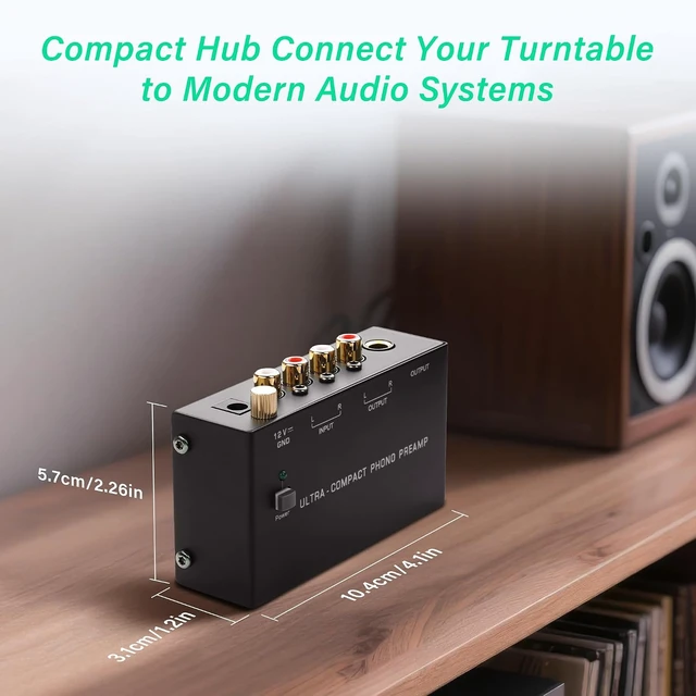 Alt view image 6 of 7 - SinLoon PP400P Professional Phono Preamp - Dual Output (RCA & ¼-inch) with Ground Terminal & Power Switch, Low Noise Turntable Phonograph Amplifier for Home Audio & DJ Mixing (Black)