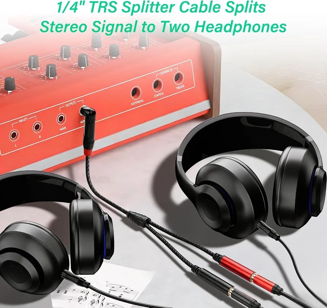Alt view image 2 of 7 - SinLoon 1/4 Inch TRS Stereo Y Splitter Cable 0.5M/1.6Ft