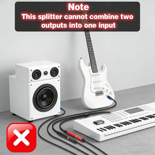 Alt view image 3 of 7 - SinLoon 1/4 Inch TRS Stereo Y Splitter Cable 0.5M/1.6Ft