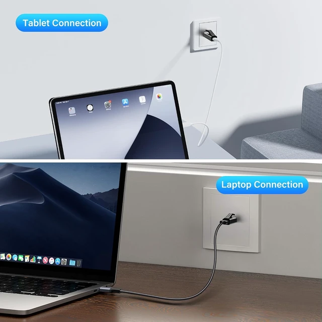 Alt view image 4 of 7 - SinLoon RJ45 to USB C Gigabit Ethernet Adapter 1000Mbps