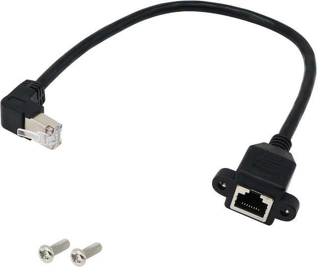 Main image of SinLoon RJ45 Ethernet Adapter Cable 90 Degree Downward Male to Famale Ethernet Switch Adapter Cable for CAT 5/CAT 6 LAN Ethernet Socket Connector Adapter Cat5 Cat6 Cable(Downward)
