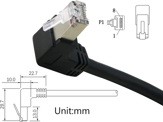 Alt view image 3 of 7 - SinLoon RJ45 Ethernet Adapter Cable 90 Degree Downward Male to Famale Ethernet Switch Adapter Cable for CAT 5/CAT 6 LAN Ethernet Socket Connector Adapter Cat5 Cat6 Cable(Downward)