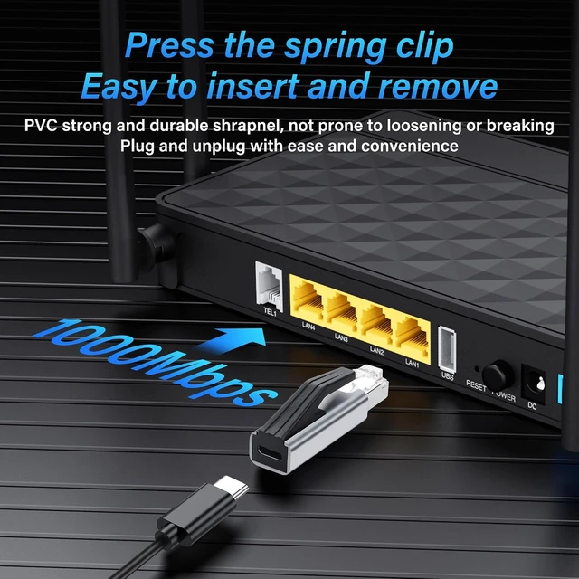 Alt view image 6 of 7 - SinLoon RJ45 to USB C Gigabit Ethernet Adapter 1000Mbps