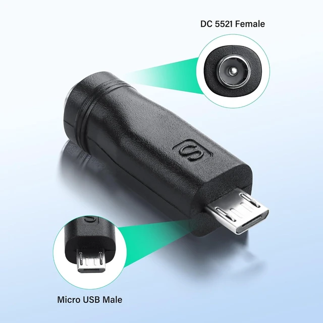 Alt view image 2 of 7 - SinLoon 5 PCS USB Micro to DC Adapter Plugs Connectors 5.5 x 2.1mm