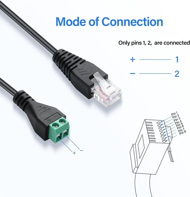 Alt view image 2 of 7 - SinLoon RJ45 Male to 2 Pin Screw Terminal Adapter Cable Solderless Connector Transmission Extension Signal (12)