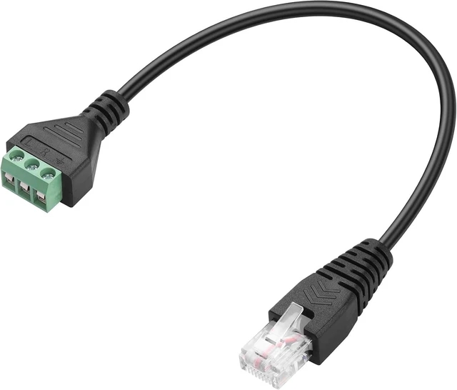 Alt view image 7 of 7 - SinLoon RJ45 Male to 3 Pin Screw Terminal Adapter Cable Solderless Connector Transmission Extension Signal (123)