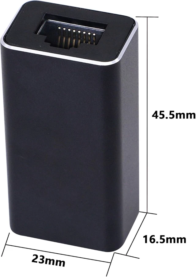 Alt view image 2 of 7 - SinLoon RJ45 LAN Coupler Adapter Surge Thundering Protector Gigabit 1000Mbs Ethernet Extender Connector for Cat7 Cat6 Cat5e Female to Female (Black)