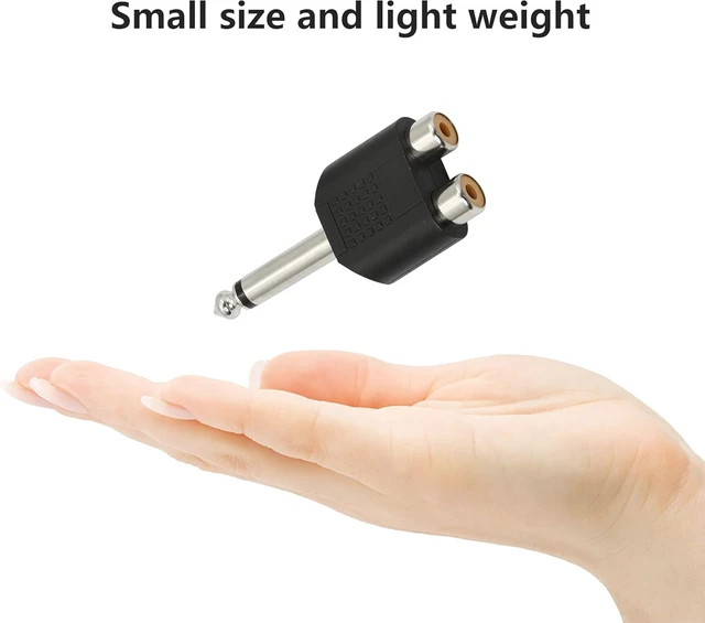 Alt view image 2 of 7 - GELRHONR 6.35mm Mono 1/4 Inch Male to RCA Splitter, Stereo Jack Male to RCA Female Adapter-5PCS