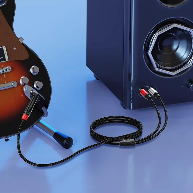 Alt view image 4 of 7 - SinLoon 6.35mm TRS to 2 RCA Audio Cable 1.8M/6Ft (RCA-Male)