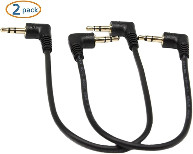 Alt view image 7 of 7 - SinLoon 3.5mm Stereo Audio Cable, (2-Pack) Gold Plated 90 Degree Right & Left Angled 3.5mm Male to Male Stereo Audio Cable for Smartphones, Tablets, Media Players(3-P,9inch)