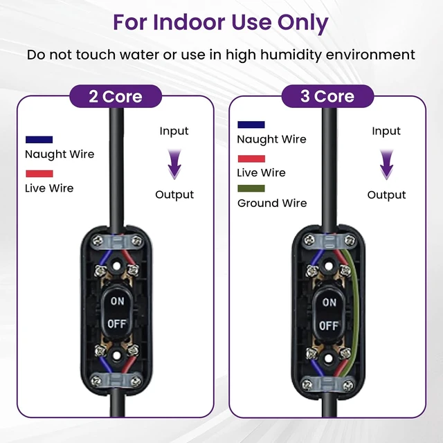 Alt view image 4 of 7 - 2Pcs Inline Cord Switch, AC 250V 6A On/Off Lamp Control Button, Black