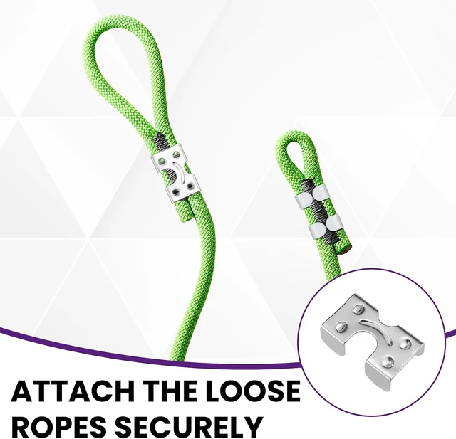 Alt view image 5 of 7 - 1/4 Inch Double Rope Clamp, 4Pcs Heavy Duty Loop Rope Clips