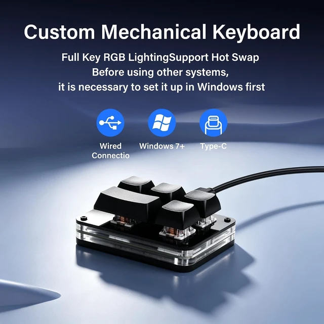 Alt view image 2 of 7 - SinLoon 5 Key Hot-Swappable RGB Macro Mechanical Keypad